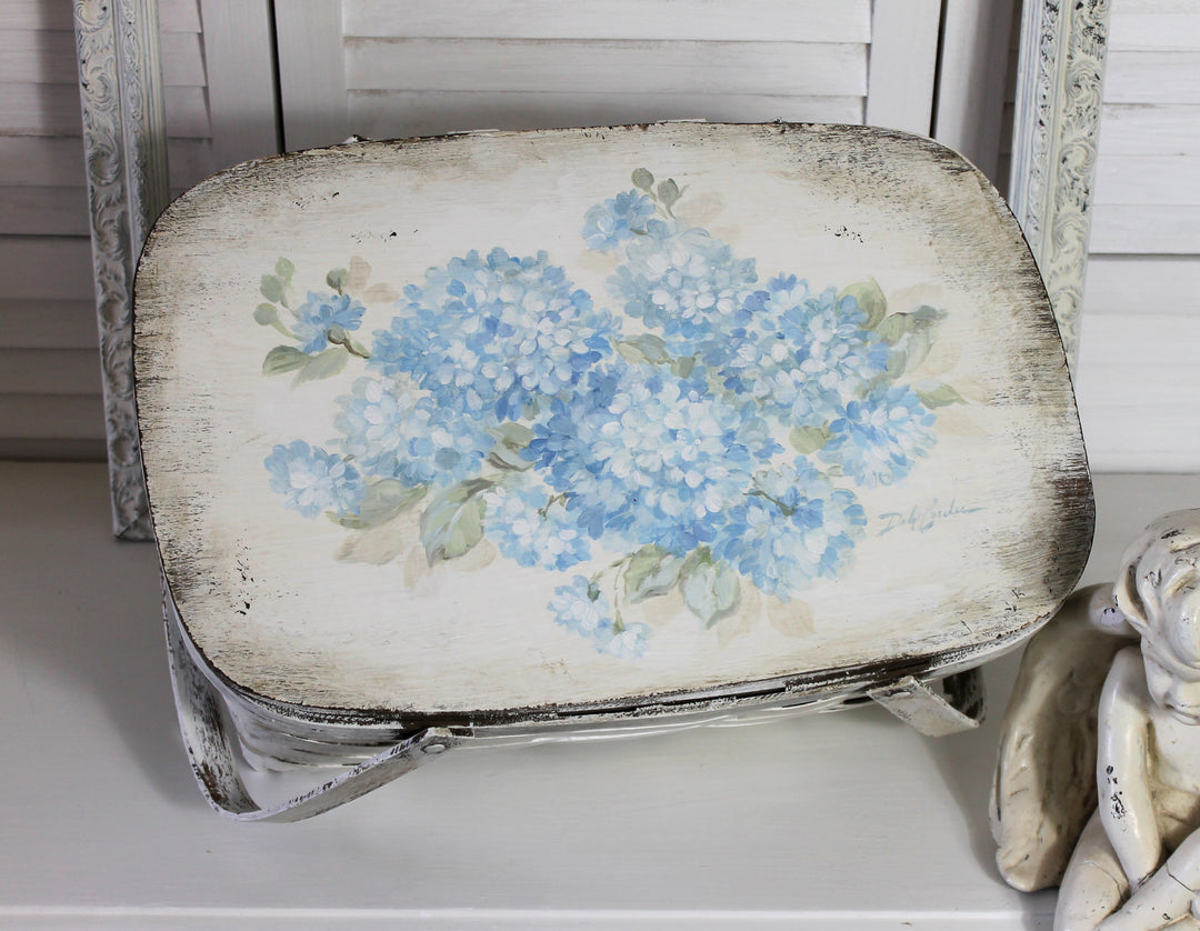 Shabby Chic Vintage Basket Blue Romantic Cottage by Debi Coules