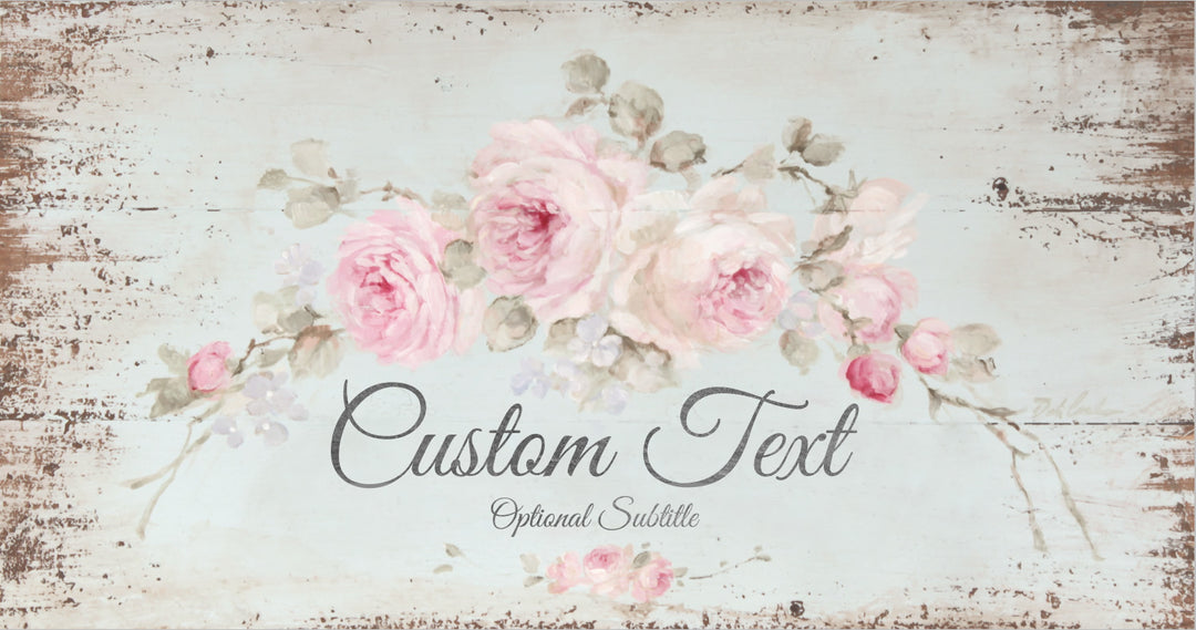 Personalized Sign - French Roses on Blue