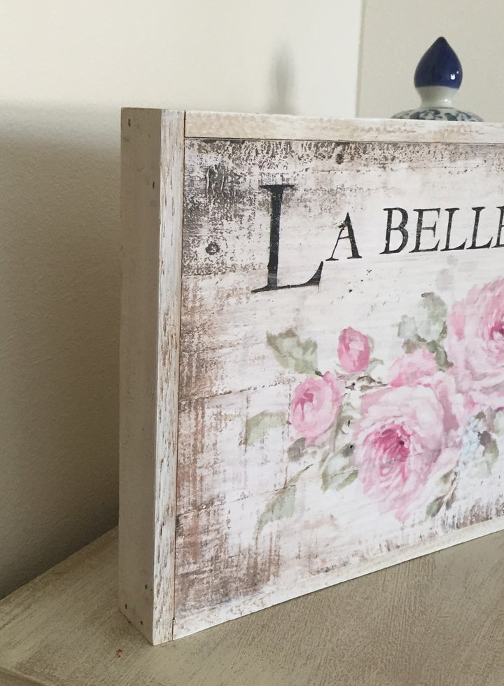 "La Belle Jardin" Framed Wood Print