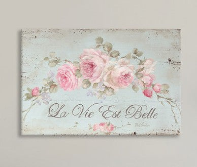 "La Vie Est Belle"French Farmhouse Canvas Prints