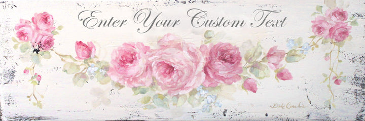 Personalized Sign - Romantic Vintage Rose Garland