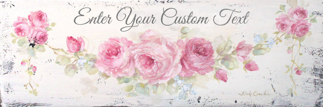 Personalized Sign - Romantic Vintage Rose Garland