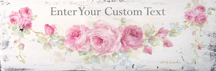 Personalized Sign - Romantic Vintage Rose Garland