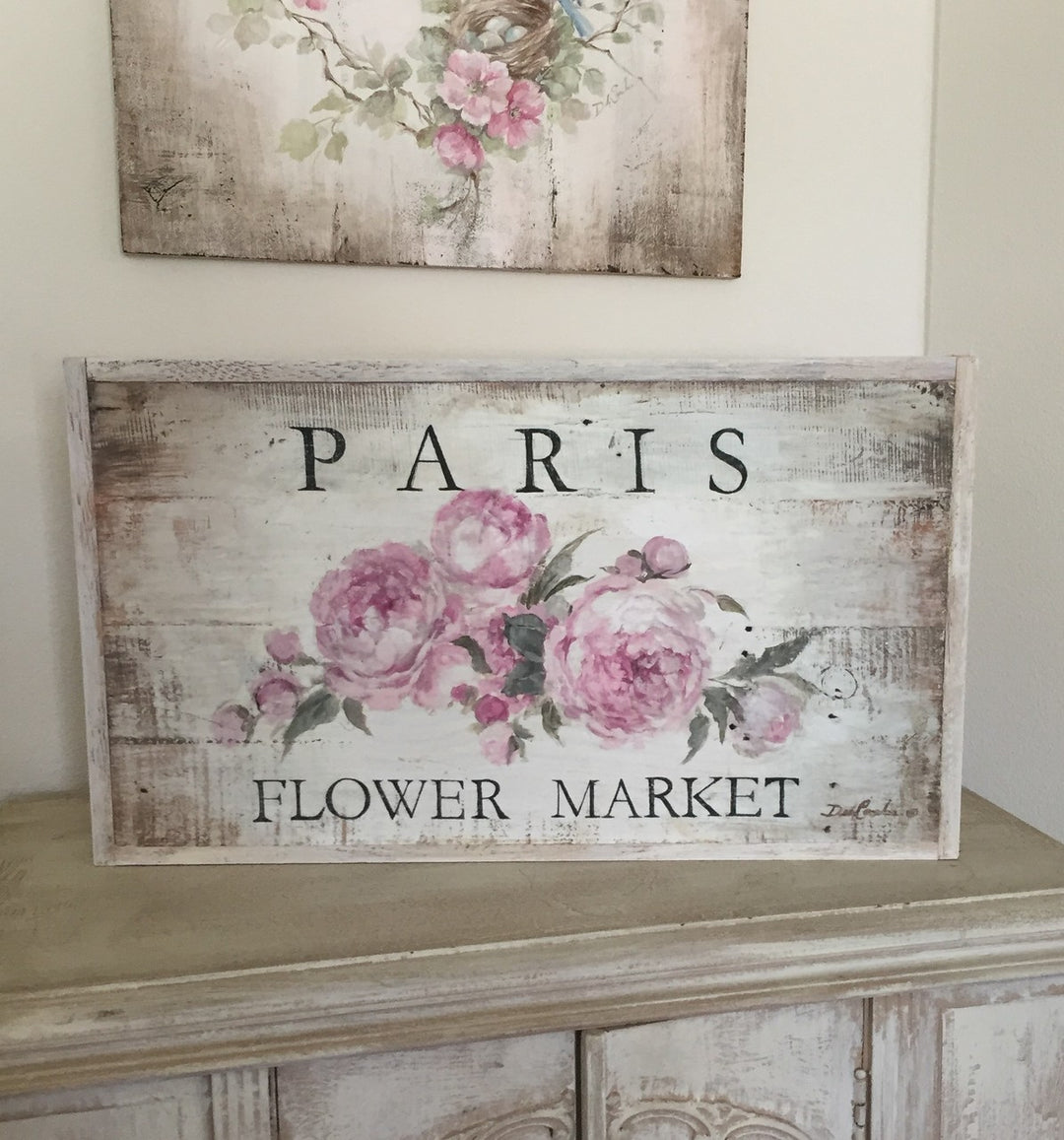 "Paris Flower Market" Framed Wood Print