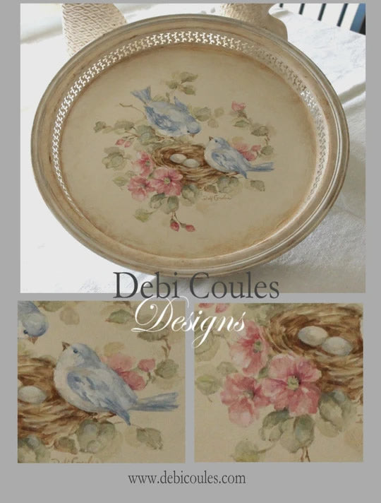 "Vintage Bluebird and Roses" Tray Tutorial